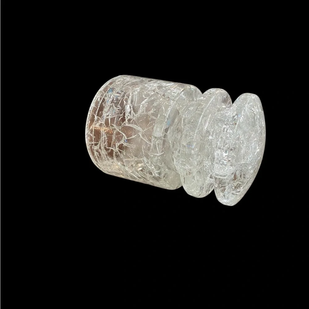 Vintage 1963 Hemingray 18 Clear Crackle Glass Insulator Deco